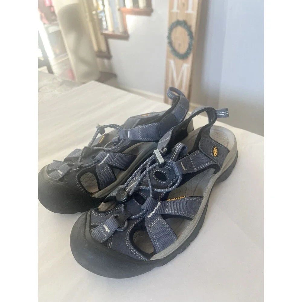 KEEN Women’s Venice H2 Hiking Sandals, Blue/Gray, Size 8.5 39 Waterproof Comfort